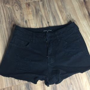 Black Kendall and Kylie Denim Shorts